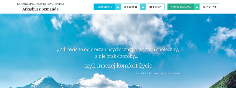ARKADIUSZ SZMAŃDA PRYWATNA SPECJALISTYCZNA PRAKTYKA LEKARSKA  GABINET PSYCHIATRYCZNY